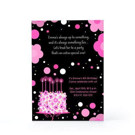 pink and black birthday invitations|pink and black invitation template.